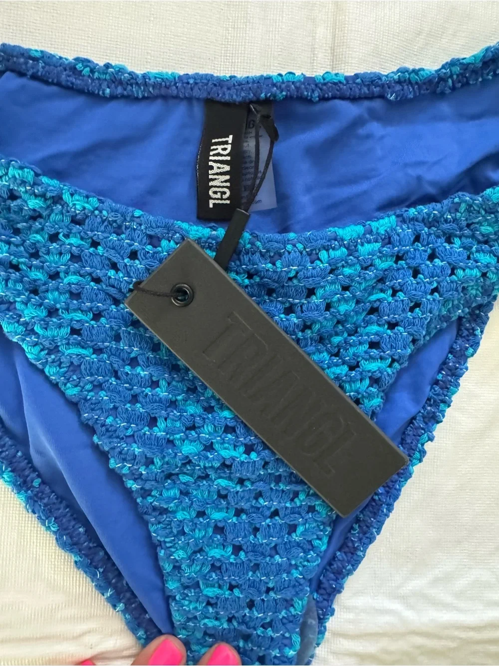 triangl swimwear Blue Crochet Bikini Bottom